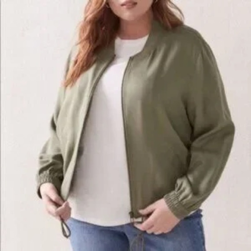 Addition Elle Khaki Women's Bomber Jacket